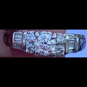 14k diamond engagement ring set size 6.25-6.50